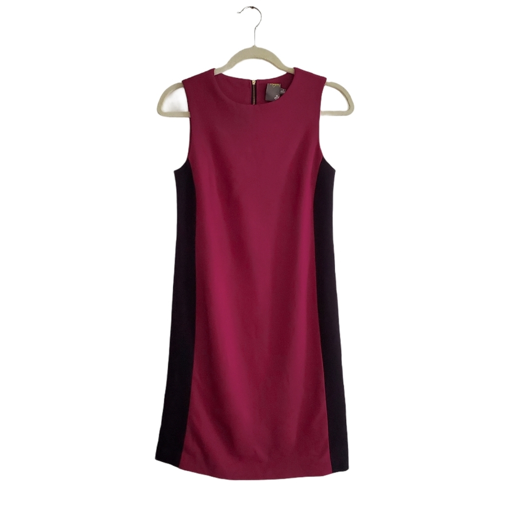 Y2K Striped Work Burgundy Dress Super Thick stretch material